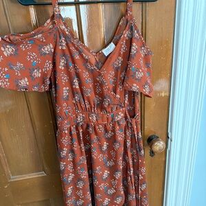 Sienna Sky Burnt Orange Floral Dress